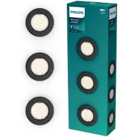 Philips Led inbouwspot | Rond | Zwart | Ø 68 mm | GU10 fitting | IP20 | 3 stuks