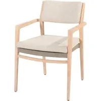 4SO Julia stapelbare dining stoel brushed teak incl. 2 kussens 59x64x86 cm