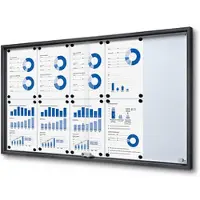 SHOWDOWN Vitrine Magnetisch 10 x A4 Wandmontage Afsluitbaar Binnen 112,6 (B) x 64,1 (H) cm Antraciet
