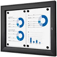 SHOWDOWN Vitrine Magnetisch 52,1 (B) x 38,8 (H) cm Zwart 2 x A4