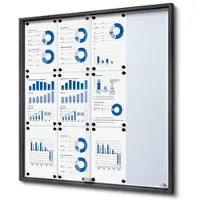 SHOWDOWN Vitrine Magnetisch 12 x A4 Wandmontage Afsluitbaar Binnen 90,6 (B) x 94,8 (H) cm Antraciet