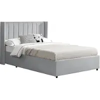 Juskys Gestoffeerd bed Savona - 200 x 140 cm - Lichtgrijs - Incl. Bedlade
