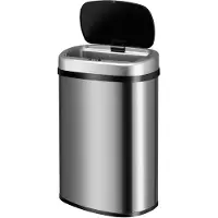 Juskys Automatische Prullenbak / Afvalemmer / Sensorprullenbak - 50 Liter - Zilver - Rechthoek