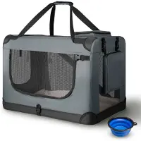 Juskys Vouwbare Hondentransportbox / Bench Lassie XL - Grijs - 56 x 81 x 58 cm
