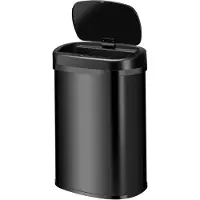 Juskys Automatische Prullenbak / Afvalemmer / Sensorprullenbak - 50 Liter - Zwart - Rechthoek