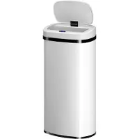 Juskys Automatische Prullenbak / Afvalemmer / Sensorprullenbak - 70 Liter - Wit - Rechthoek