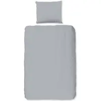 Good Morning dekbedovertrek Uni - Zilver - Flanel - 140x220
