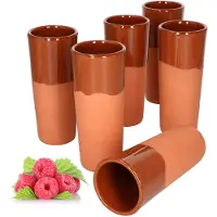 MamboCat Set van 6 klei mokken 330ml gedeeltelijk geglazuurd - 12968