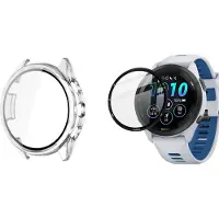 Strap-it TPU Case (Transparant) + Screenprotector - Geschikt voor Garmin Forerunner 965 - Beschermende Hoes - Schermbeschermer - Duurzame Bescherming & Schokbestendigheid - Bundel