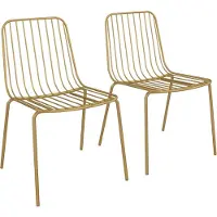 Dorel Home Caden-Stoel - Geel Metaal - Set van 2