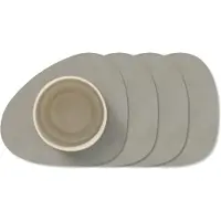 Lind DNA Onderzetter Glass Mat Curve Nupo Light Grey (Set van 4)