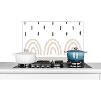 KitchenYeah Spatscherm keuken - Regenboog - Pastel - Abstract - Keuken - 70x50 cm - Achterwand keuken - Spatscherm