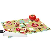 KitchenYeah Glazen Snijplank - 39x28 - Patronen - Bloemen - Kleuren - Snijplanken Glas