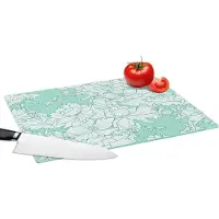 KitchenYeah Glazen Snijplank - 39x28 - Patronen - Vintage - Bloemen - Snijplanken Glas