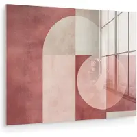 MuchoWow Glasschilderij 160x120 cm - Schilderij acrylglas - Figuren - Abstract - Roze - Foto op glas - Muurdecoratie woonkamer - Wanddecoratie slaapkamer - Schilderijen