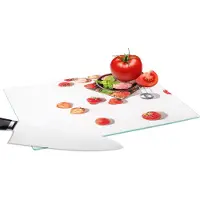 KitchenYeah Glazen Snijplank - 28x20 - Aardbei - Fruit - Kruiden - IJs - IJsboltang - Snijplanken Glas