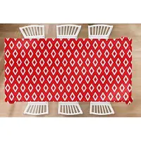 KitchenYeah Kerst Tafelkleed - Kerstmis Decoratie - Tafellaken - Kerst - Patronen - Ruit - Rood - 300x150 cm - Kerstmis Versiering - Tafeldecoratie Kerstmis - Kerstdecoratie tafel - Tafelversiering