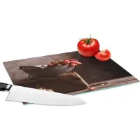 KitchenYeah Glazen Snijplank - 28x20 - Rustiek - Druiven - Schaal - Stilleven - Fruit - Snijplanken Glas