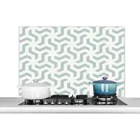 KitchenYeah Spatscherm - Design - Patronen - Groen - Spatwand - Keuken - 100x65 cm - Achterwand keuken