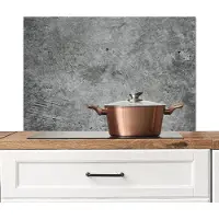 KitchenYeah Spatscherm keuken 80x55 cm - Kookplaat achterwand Beton - Leisteen - Grijs -Betonstructuur - Muurbeschermer - Spatwand fornuis - Hoogwaardig aluminium