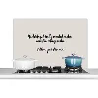 KitchenYeah Spatscherm keuken 100x65 cm - Kookplaat achterwand Sushi - Quotes - Spreuken - Follow your dreams - Sushi lover - Muurbeschermer - Spatwand fornuis - Hoogwaardig aluminium