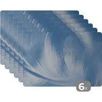 KitchenYeah Placemat - Blauw - Acrylverf - Design - Placemats - Tafel - 45x30 cm - 6 stuks