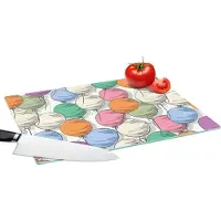 KitchenYeah Glazen Snijplank - 39x28 - Ballonnen - Patroon - Feest - Snijplanken Glas