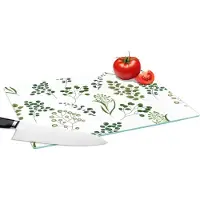 KitchenYeah Glazen Snijplank - 39x28 - Kruiden - Eucalyptus - Design - Snijplanken Glas