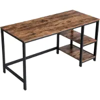 Vasagle bureau, vintagebruin-zwart, bureau, thuiswerkplek, rechthoekig, bruin, gemaakt van spaanplaat