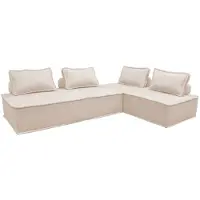 Sweeek 2 zits fauteuils voor gestoffeerde modulair bank (Set van 2) Crème