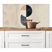 KitchenYeah Spatscherm keuken 120x60 cm - Kookplaat achterwand Cirkels - Abstract - Kleurrijk - Muurbeschermer - Spatwand fornuis - Hoogwaardig aluminium