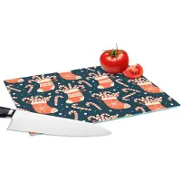 KitchenYeah Glazen Snijplank - 28x20 - Sokken - Snoep - Kerst - Patronen - Snijplanken Glas