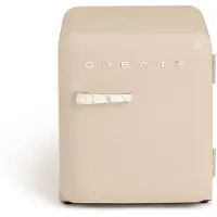 Create - Koelkast in retrostijl - Zand - Handvat Marmer - FRIDGE RETRO 48L
