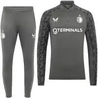 Castore Feyenoord Trainingspak 1/4-Zip 2025-2026 Donkergrijs Wit