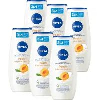 Nivea Perzik- en Abrikozenpitolie verzorgende Douchegel - Voordeelverpakking - 6 x 250 ml