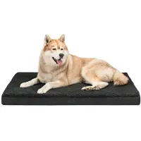 Lionto orthopedisch hondenbed, afneembare wasbare hoes 112x81x8 cm zwart