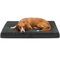 Lionto orthopedisch hondenbed, afneembare wasbare hoes 91x69x8 cm zwart