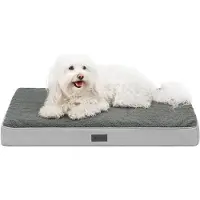 Lionto orthopedisch hondenbed, afneembare wasbare hoes 76x51x8 cm grijs