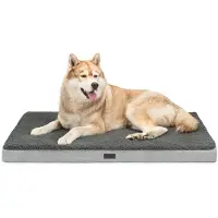 Lionto orthopedisch hondenbed, afneembare wasbare hoes 112x81x8 cm grijs