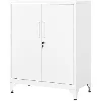 Songmics Stalen opbergkast, Mat Wit / 80B cm