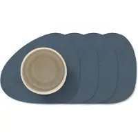 Lind DNA Onderzetter Glass Mat Curve Nupo Dark Blue (Set van 4)