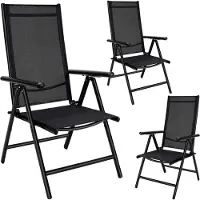 Casaria Tuinstoel Bern Set van 3 Antraciet Aluminium