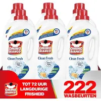 Omino Bianco Clean Fresh - Vloeibaar wasmiddel - Voor dagelijks gebruik - 6 x 1.48 L - Geconcentreerd