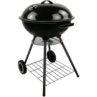Alpina Houtskool BBQ - Kogelbarbecue Ø43 cm - Barbecue met Deksel en Wielen - Geïntegreerd Ventilatiesysteem - Verwijderbare Asopvangbak - Zwart
