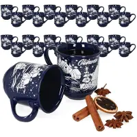 MamboCat 3160110 - Set van 36 glühwein mokken in donkerblauw met kerstlandschap 0.2L gekalibreerd ZONDER LICHT
