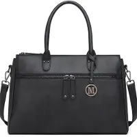 MISS LULU Schoudertas / Laptoptas / Aktetas Dames - 15.6 inch - Imitatieleer - Zwart
