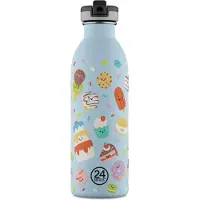 24Bottles Drinkfles 'Kids Urban' lichtblauw / groen / oranje / wit