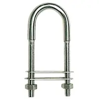 Osculati Stainless Steel U Bolt With 2 Plates 70x20 Mm 135 Mm 5 Units Zilver