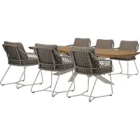 AVH-Collectie Taranto Lido dining tuinset 240x110xH75 cm 7 delig sand