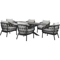 AVH-Collectie Arezzo San Francisco low dining tuinset 240x100xH69 cm 7 delig antraciet